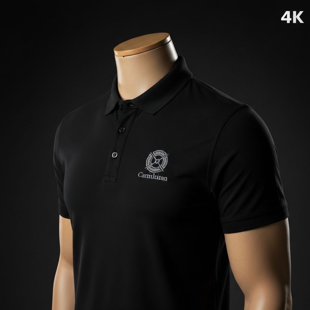 Custom black polo shirt by DONGPO Garment